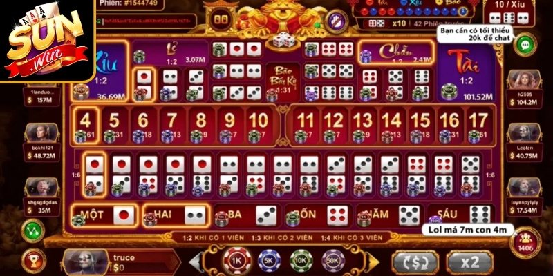 Cách chơi game xúc xắc Sunwin online